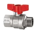Изображение товара Кран шаровой Cimberio CIM301/16 3/4″ Ду20 Ру50 серии Т16, полнопроходной, корпус - никелированная латунь CW617N, уплотнение PTFE, внутренняя резьба / наружная резьба, управление - ручка-бабочка