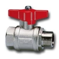 Изображение товара Кран шаровой Cimberio CIM301 1/2″ Ду15 Ру100 серии T10, полнопроходной, корпус - никелированная латунь CW617N, уплотнение PTFE, внутренняя резьба / наружная резьба, управление - ручка бабочка