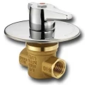 Изображение товара Кран шаровой Cimberio CIM127 1/2″ Ду15 Ру100 для скрытого монтажа, полнопроходной, внутренняя резьба, диаметр ручки 100мм, латунный хромированный
