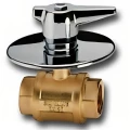 Изображение товара Кран шаровой Cimberio CIM27 1/2″ Ду15 Ру100 для скрытого монтажа, полнопроходной, внутренняя резьба, диаметр ручки 100мм, латунный хромированный