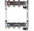 Изображение товара Коллектор стальной ROMMER RMS-3201 в сборе без расходомеров, с клапаном выпуска воздуха и сливом, 3 выхода