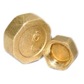 Изображение товара Заглушка латунная резьбовая Ду15 ВР 1/2" с прокладкой для трубопроводов