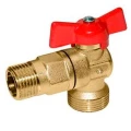 Изображение товара Кран шаровой Цветлит 11Б27п17 Ц/Ц 1/2″ Ду15 Ру16 угловой стандартнопроходной, двухходовой, латунь, наружная резьба, ручка-бабочка