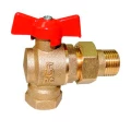 Изображение товара Кран шаровой Цветлит 11Б27п17 М/Ц 1/2″ Ду15 Ру16 угловой со сгоном, стандартнопроходной, двухходовой, латунь, внутренняя резьба / наружная резьба, ручка-бабочка