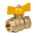 Изображение товара Кран шаровой Dist Эксперт 1″ Ду25 Ру40 ГАЗ полнопроходной, латунь CW617N, уплотнение - фторопласт, внутренняя резьба, ручка-бабочка
