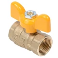 Изображение товара Кран шаровой Dist Стандарт 3/4″ Ду20 Ру40 ГАЗ полнопроходной, латунь CW617N, уплотнение - фторопласт, внутренняя резьба, ручка-бабочка
