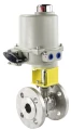 Изображение товара Кран шаровой DN.ru BV3232P(2pc)-FP-F-ISO-H Ду15 Ру40 полнопроходной двухходовой, нержавеющая сталь 316, фланцевый, уплотнение - PTFE, с электроприводом ГЗ-ОФ-25/5,5К 380В