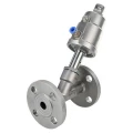 Изображение товара Клапан отсечной пневматический DN.ru 316-304-PF Ду40 Ру25, корпус - нержавеющая сталь CF8M (AISI 316), фланцевый, Y-образный, корпус привода - нержавеющая сталь CF8 (AISI 304) (опрессовано)