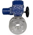 Изображение товара Кран шаровой DN.ru BV3232P-FP-Fb-ISO-H Ду100 Ру16 полнопроходной двухходовой, нержавеющая сталь, межфланцевый, уплотнение - PTFE, с 1/4-оборотным электроприводом DN.ru QT-EX-020M-O2-220VAC-У1