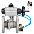 Изображение товара Кран шаровой DN.ru BV3232P(2pc)-FP-F-ISO-H DN100, нержавеющая сталь, пневмопривод