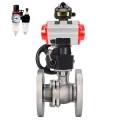 Изображение товара Кран шаровой DN125 нержавеющая сталь 316, пневмопривод, ISO-H