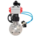Изображение товара Кран шаровой DN ru BV3232P FP Fb ISO H WDVF DN50 Ру16 с пневмоприводом PA-DA-083 220В