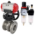 Изображение товара Кран шаровой DN.ru BV3232P(2pc)-FP-F-ISO-R Ду200 Ру16 полнопроходной двухходовой, нержавеющая сталь 316, фланцевый, PTFE, с пневмоприводом PA-DA-140 двойного действия, пневмораспределителем 4V320-10 220В, редуктором MON4-1200-T54-ISO и БПВ AFC2000