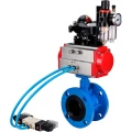 Изображение товара Затвор дисковый поворотный DN ru WBV1313E-2W-F-H Ду65 Ру16 с пневмоприводом 4V320-10 NAMUR AC220V