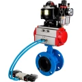 Изображение товара Затвор дисковый поворотный DN.ru WBV1313E-2W-F-H Ду150 Ру16 с пневмоприводом и NAMUR