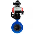 Изображение товара Затвор дисковый поворотный DN.ru WBV1313E-2W-F-H Ду150 фланцевый с пневмоприводом