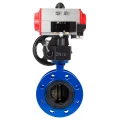 Изображение товара Затвор дисковый поворотный DN.ru WBV1313E-2W-F-H Ду65 Ру16 с пневмоприводом для воды и индустрии