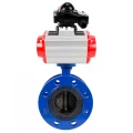 Изображение товара Затвор дисковый поворотный DN.ru WBV1313E-2W-F-H Ду65 Ру16 с пневмоприводом и фланцевым соединением