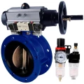 Изображение товара Затвор дисковый поворотный DN.ru WBV1331E-2W-F-H Ду65 Ру16 фланцевый
