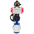 Изображение товара Затвор дисковый поворотный DN.ru WBV3434Pf-2W-Fb-R Ду250 Ру16 с пневмоприводом и ручным дублером