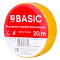 Изображение товара Изолента EKF Basik ПВХ 0,18х19 мм, длина 20 м, желтая, профессиональная