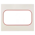 Изображение товара Рамка EKF PROxima Стокгольм 2 поста 82х100х8 мм, корпус - поликарбонат, монтаж - универсальный, цвет - белый линия красная EYM-G-304-20