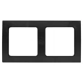 Изображение товара Рамка EKF PROxima Стокгольм 2 поста 82х153х5 мм, корпус - поликарбонат, монтаж - универсальный, форма - квадрат, цвет - черный EXM-G-303-30