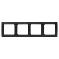 Изображение товара Рамка EKF PROxima Стокгольм 4 поста 82х290х5 мм, корпус - поликарбонат, монтаж - универсальный, цвет - черный