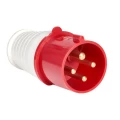 Изображение товара Вилка переносная EKF 32А 380В 4 полюса 3Р+Е, степень защиты IP44, корпус - пластик, цвет красный