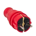 Изображение товара Вилка прямая EKF 16А 220В 2 полюса 2Р+PЕ, степень защиты IP44, корпус - каучук, цвет красный