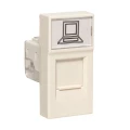 Изображение товара Розетка EKF C-Line RJ45 22.5х45 кат. 5е, 1 модуль, 1 гнездо, материал – PC-ABS, IP20, цвет – белый