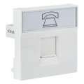 Изображение товара Розетка EKF C-Line RJ11 45х45 2 модуля, 1 гнездо, материал – PC-ABS, IP20, цвет – белый