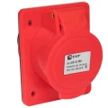 Изображение товара Розетка кабельная EKF PS-32 3Р+РЕ+N, сила тока - 32А, напряжение - 380В, IP44, скрытая, цвет - красный