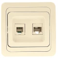 Изображение товара Розетка комбинированная EKF Лондон 2-местная RJ45 телефонная скрытая бежевый