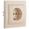 Изображение товара Розетка EKF Минск 1-местная, сила тока - 16А, с заземлением, с защитными шторками, способ монтажа - скрытый, цвет - бежевый