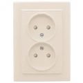 Изображение товара Розетка EKF Минск 2-местная, сила тока - 10А, без заземления, с защитными шторками, способ монтажа - скрытый, цвет - бежевый ERR10-102-200