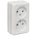 Изображение товара Розетка EKF Рим 2-местная, сила тока - 10А, без заземления, способ монтажа - открытый, цвет - белый