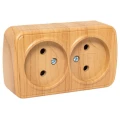 Изображение товара Розетка EKF Basic Минск 2-местная 10A IP20 светлое дерево
