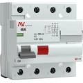 Изображение товара УЗО четырехполюсное EKF AVERES DV 4P 40 A 300 мА (AC), электромеханическое,ток утечки 300 мА, переменный, сила тока 40 A