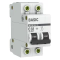 Изображение товара Автоматический выключатель двухполюсный EKF Basic ВА47-29 2P 32А (C) 4.5kА, сила тока 32 А, тип расцепления C, отключающая способность 4.5 kА