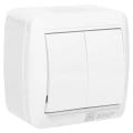 Изображение товара Выключатель двухклавишный EKF PROxima Владивосток EQR16-023-30-54 открытой установки, 10А, IP54, белый