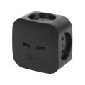 Изображение товара Разветвитель ЭРА SP-4-USB-B 4 розетки, без заземления, номинальный ток 10А, номинальное напряжение 220В, 2 USB-порта 2.4А, степень защиты IP20, цвет - черный