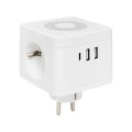 Изображение товара Разветвитель тройник EKF Куб 2 розетки с заземлением и USB портами