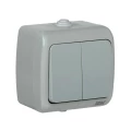 Изображение товара Двухклавишный выключатель IEK Aquatic IP54 10А серый для влажных помещений и улицы