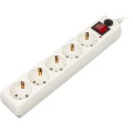 Изображение товара Фильтр сетевой BURO 500SH-1.8-W, розетки - 5 шт, длина кабеля - 1,8 м, ток номинальный - 10 А, мощность - 2200 Вт, с заземлением и защитой от перенапряжения, белый