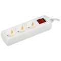 Изображение товара Удлинитель GENERICA У03В WYP10-10-03-03-ZK-G, розетки - 3 шт, длина кабеля - 3 м, ток номинальный - 10 А, мощность максимальная - 2500 Вт, с заземлением и выключателем, белый