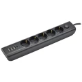 Изображение товара Удлинитель IEK MODERN с USB розетками 5 розеток 2 м черный IP20 заземление