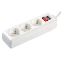 Изображение товара Удлинитель IEK WYP10-16-03-01-ZK-17 У03К, розетки - 3 шт, длина кабеля - 1.5 м, ток номинальный - 16 А, мощность максимальная - 3500 Вт, с заземлением и выключателем, белый