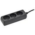 Изображение товара Удлинитель IEK WYP10-06-03-03-K02 У3, розетки - 3 шт, длина кабеля - 3 м, ток номинальный - 10 А, мощность максимальная - 2200 Вт, без заземления, черный