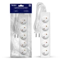 Изображение товара Удлинитель TOKOV ELECTRIC TKE-C01-BU5-075, розетки - 5 шт, длина кабеля - 3 м, ток номинальный - 10 А, мощность максимальная - 2200 Вт, IP20,без заземления